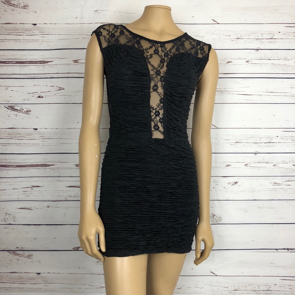 Arden B Dress Sexy Ruched Lace Stretch Party Club